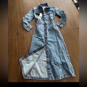 Zara Blue Denim Shirt Dress